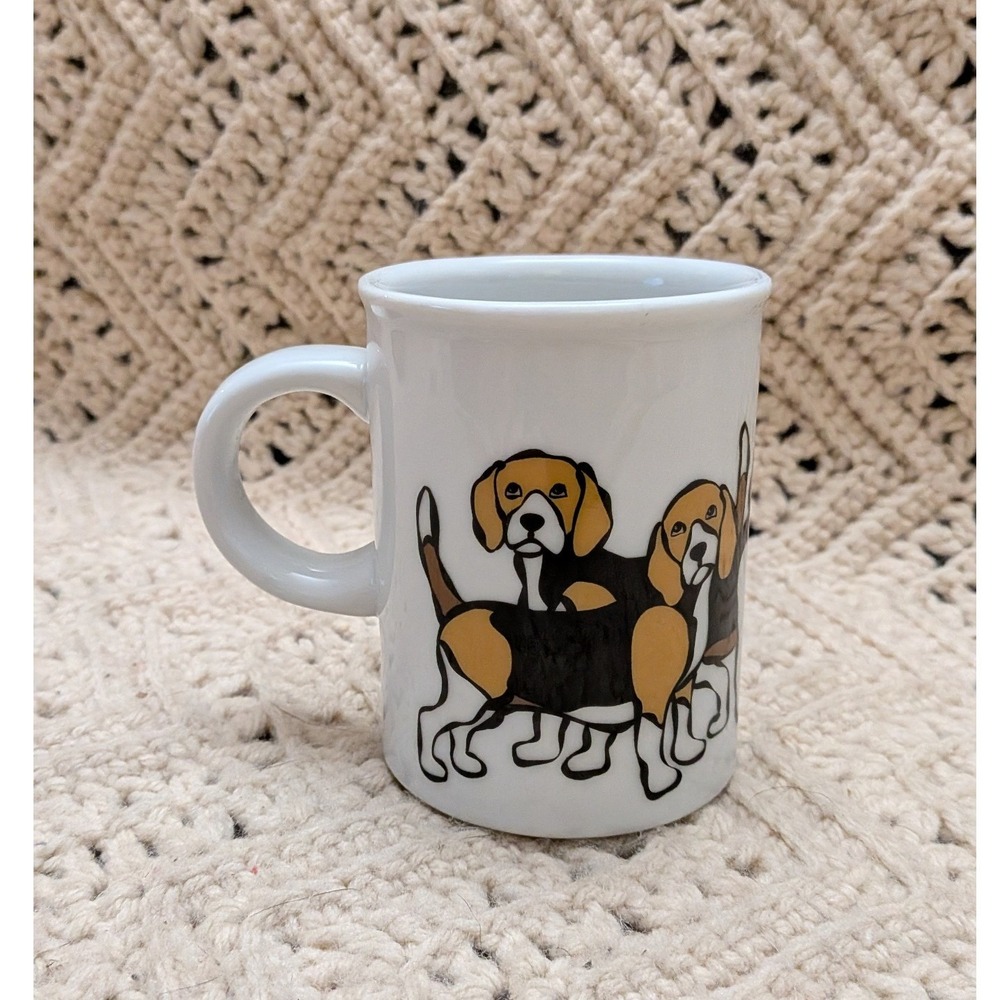 Marc Tetro Beagle Dog Ceramic Coffee Mug White Graphic Art Danesco Canada